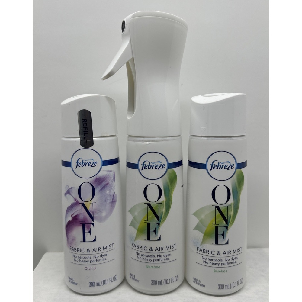 Febreze One Air & and Fabric Mist New Refills Bamboo Orchard Used Sprayer